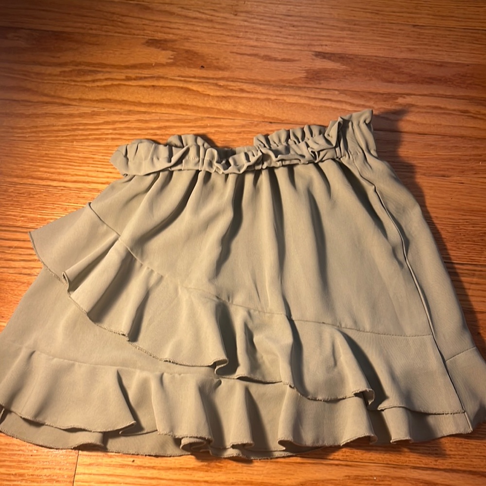 Green mini skirt